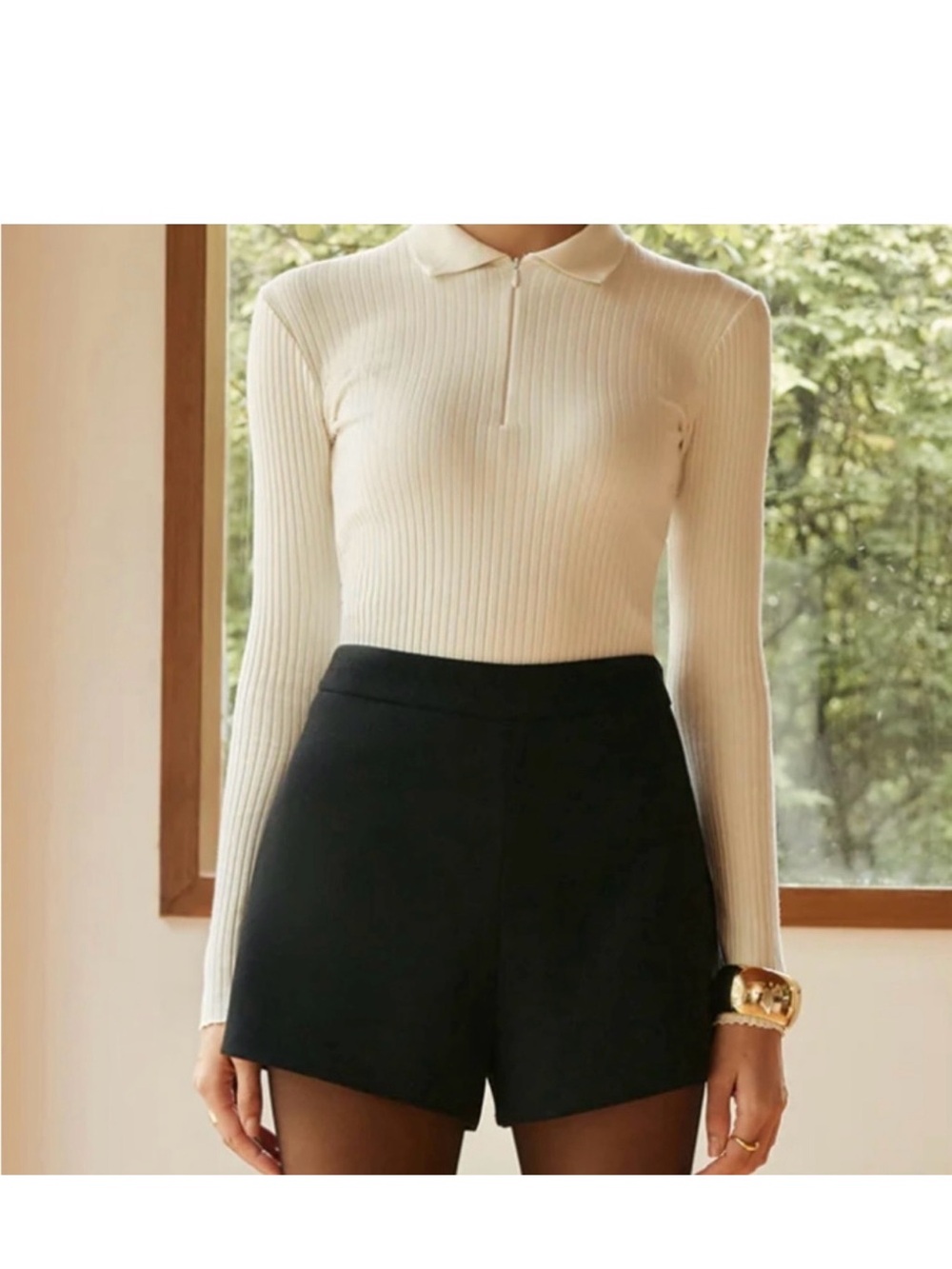 Commense black high waist mini shorts size L